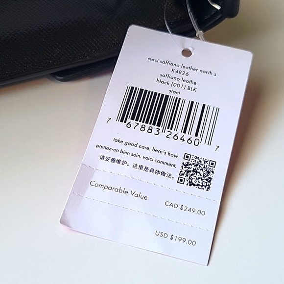 NWT KATE SPADE saffiano leather black crossbody - Picture 9 of 11